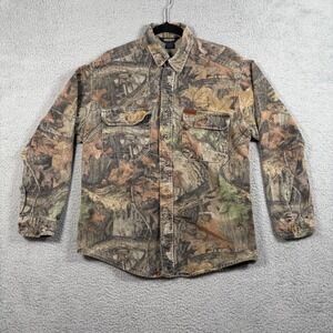 Vintage Woolrich John Rich and Bros Camo Advantage Timber Flannel Shirt Mens L